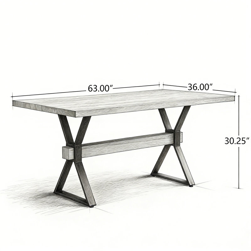 Dining Table, Natural/Black