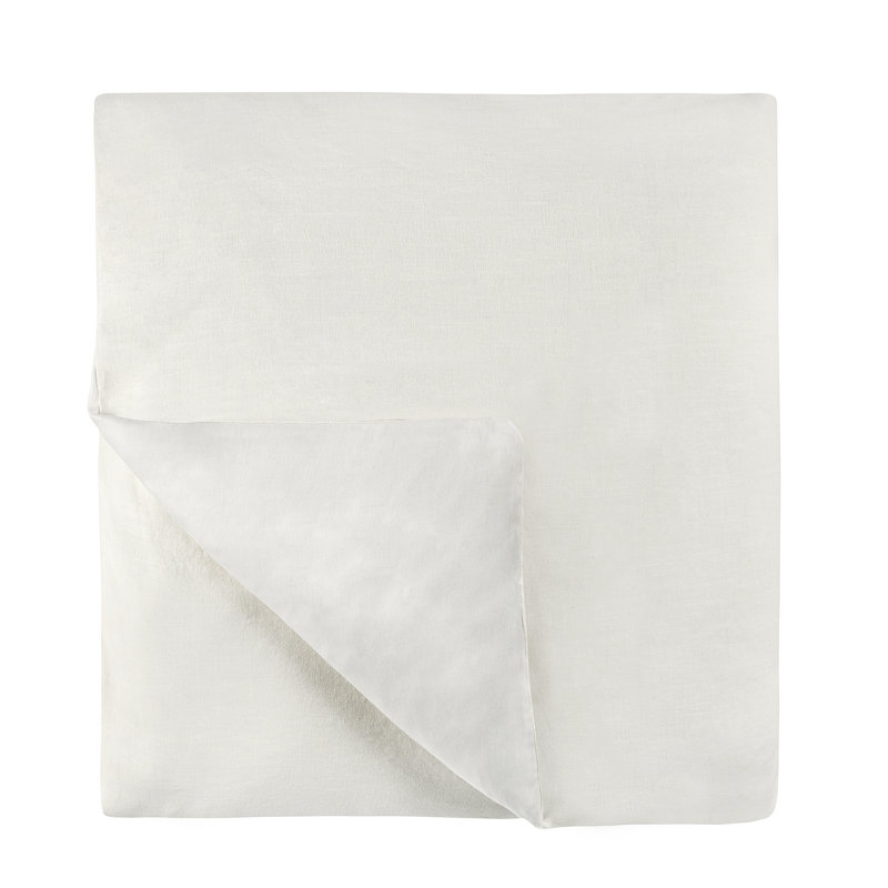 Talia Cotton Blend Hand Woven Solid Colour Duvet Cover, Housse de couette pour très grand lit, Ivoire