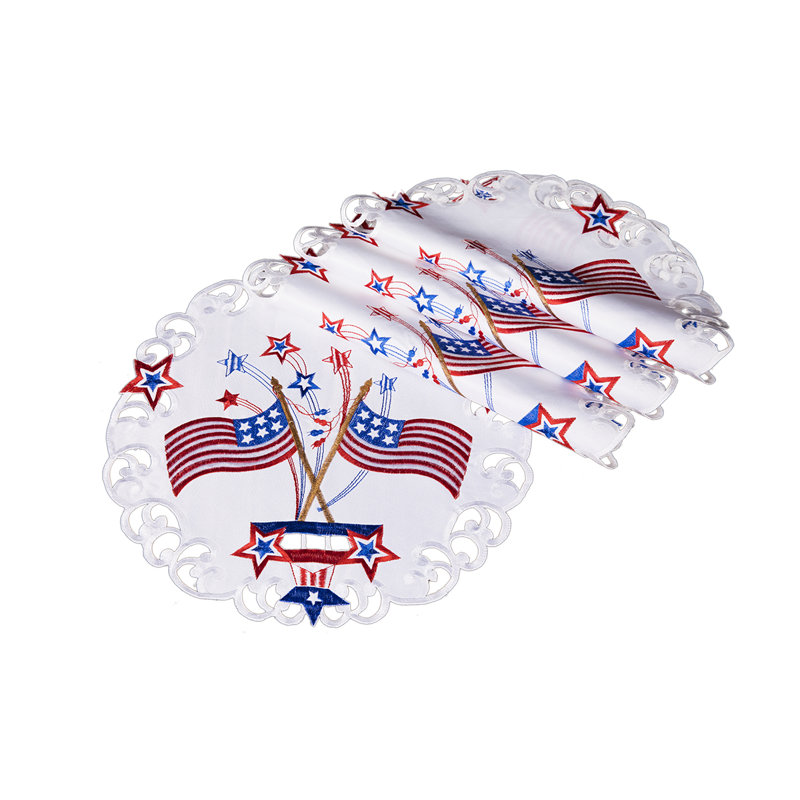 Polyester Embroidered Round Placemat