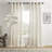 Carthamus Polyester Linen Textured Light Filtering Semi-Sheer Grommet Curtain Pair-1073367485-1073367488