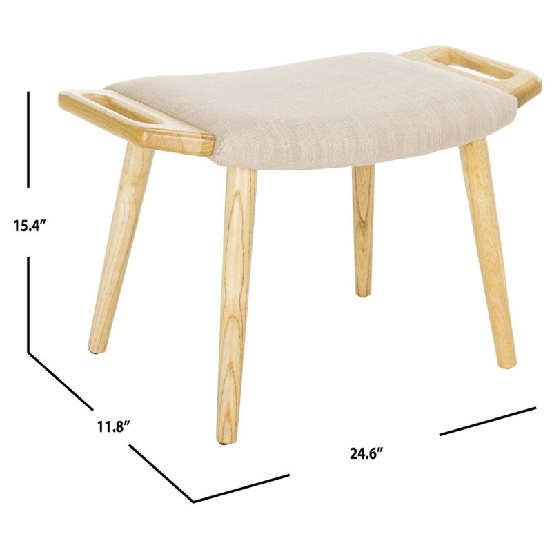 Barkbridge Polyester Blend Upholstered Bench, Beige/Natural