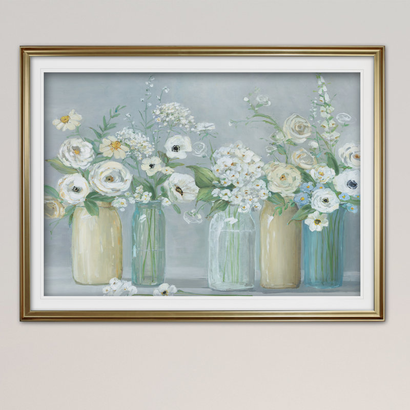 « Blooming Meadow Beauties » - reproduction, H 30 po x l 40 po, Impression encadrée, Doré