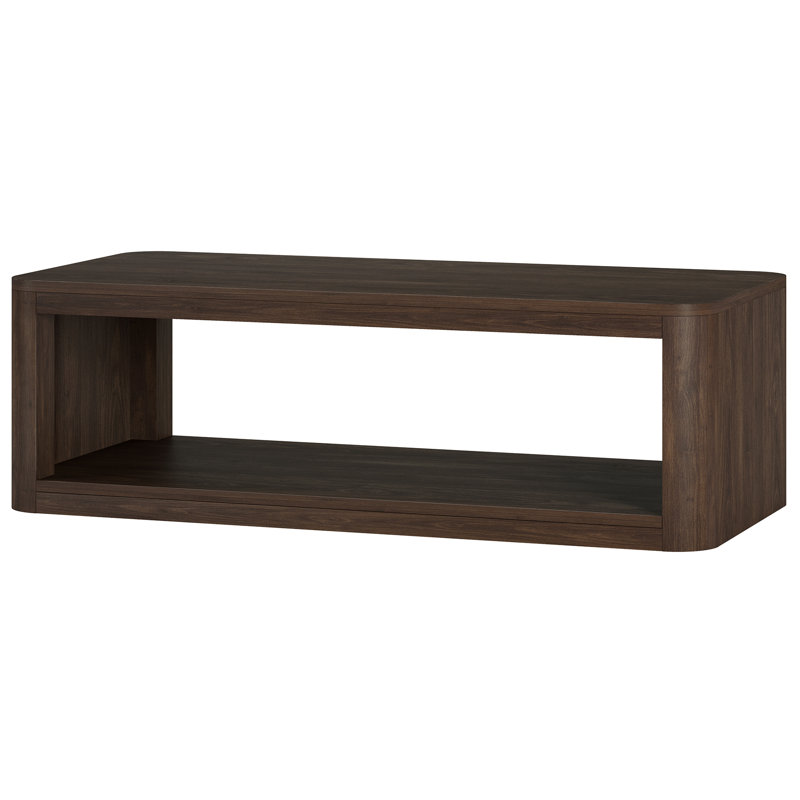 Kellan 47" Wide Rectangular Coffee Table in Grain, Alder Brown