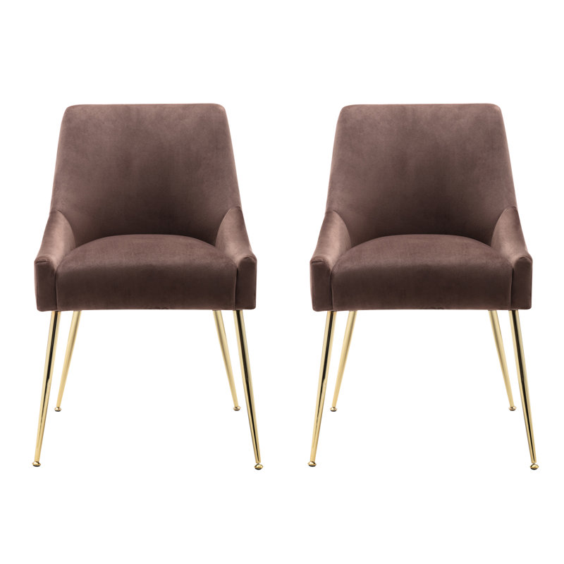 Fauteuil en velours l 21,5 po Koblas, Velours café