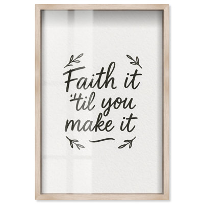 «Faith It Shadowbox Print Jesus» par Art Remedy, cadre blond, 25 x 37