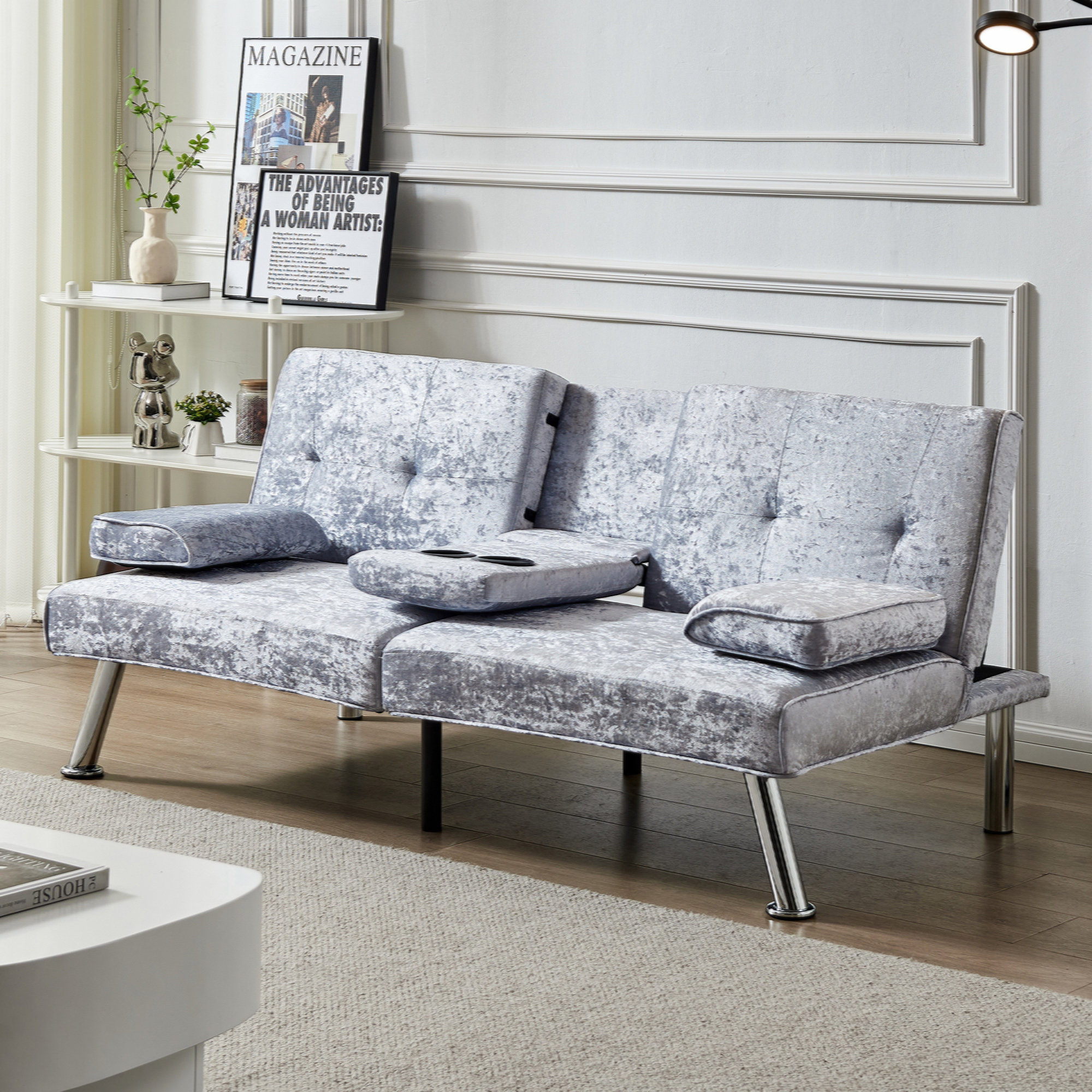 Ebern Designs Convertible Sofa Bed Adjustable Couch Sleeper Modern ...