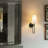 Lumi 1-Light Black Finish Fabric Wall Sconce for Bedroom-1279858249