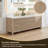 Lala 84" Double Bathroom Vanity with Grain White Engineered Stone Countertop without Mirror-1948037098