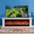 Beige Manufactured Wood TV Cabinet Fireplace