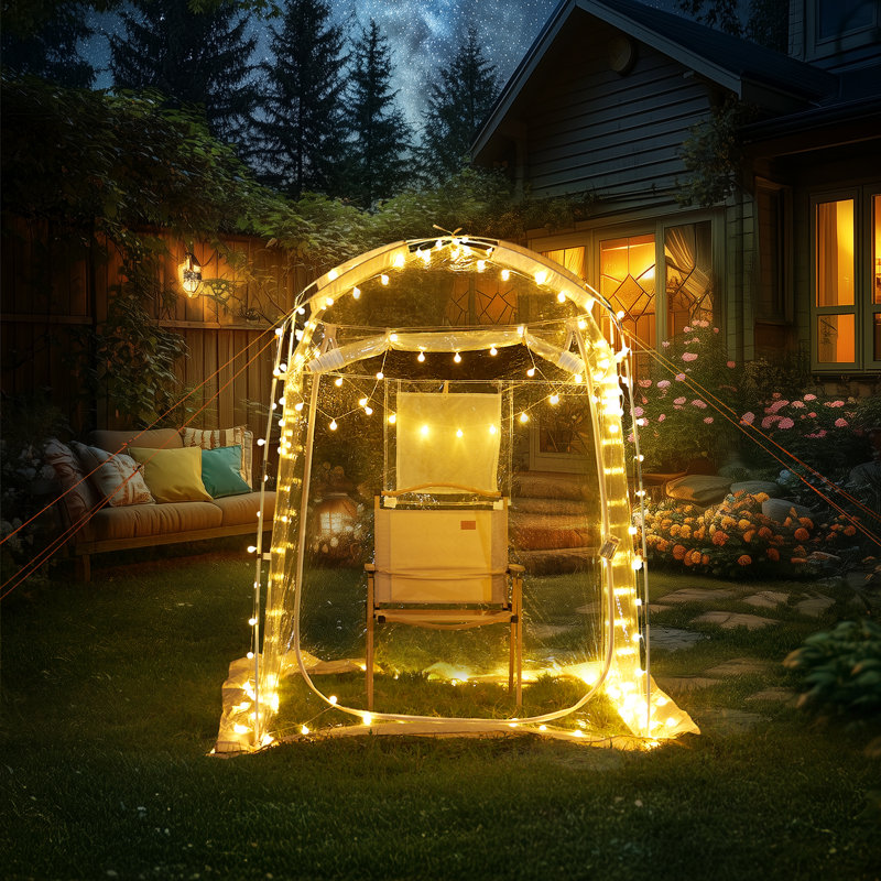 Solo White PVC Camping Bubble Tent with Carry Bag