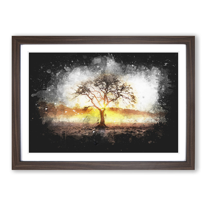 Sunlight Through the Oak Tree - Picture Frame Graphic Art Print, 62cm H x 87cm W x 2cm D, Walnut Framed