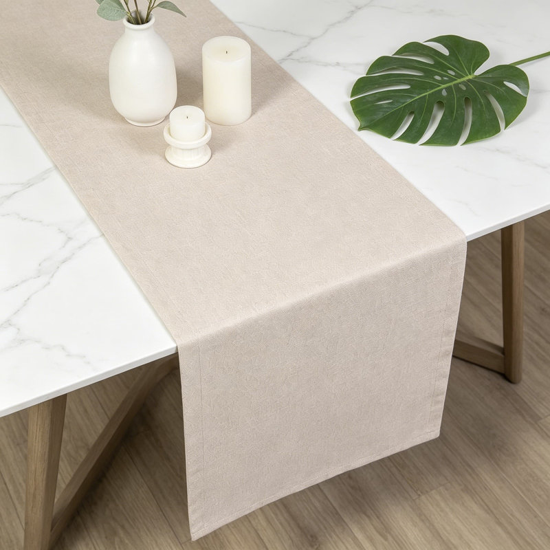 Premium Linen-Style Table Runner, Wrinkle-Resistant & Machine Washable Polyester, Rustic Farmhouse Decor For Everyday Use