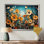 Fleurs jaunes fantaisistes - Art mural encadré fleurs sauvages