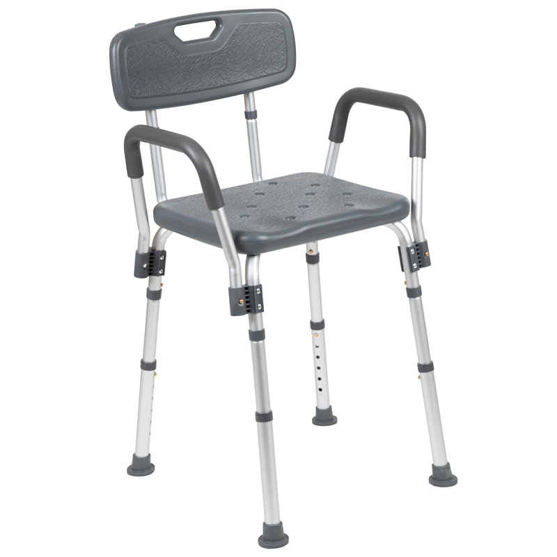 DC-HY3523L-GRY-GG Chaise de bain et de douche à hauteur réglable en aluminium Jane