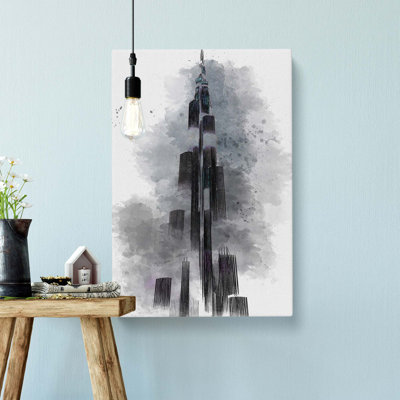 Burj Khalifa in Dubai - Wrapped Canvas