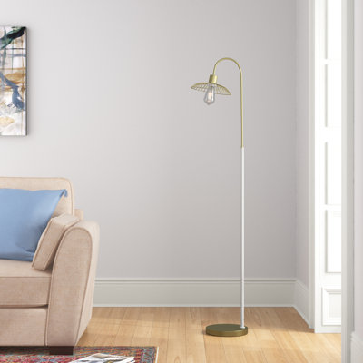 Camare 64.25'' Satin Matte Gold Arched Floor Lamp