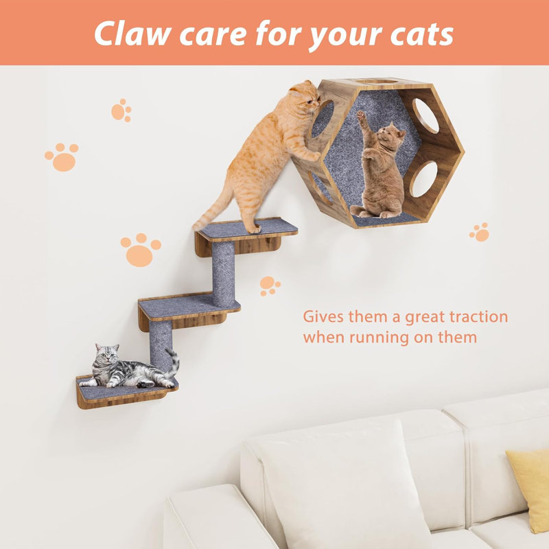 Self-Adhesive Cat Carpet Replacement For Cat Tree And Scratch Post Protector,Trimmable DIY Couch Protector From Cat Claws Scratching