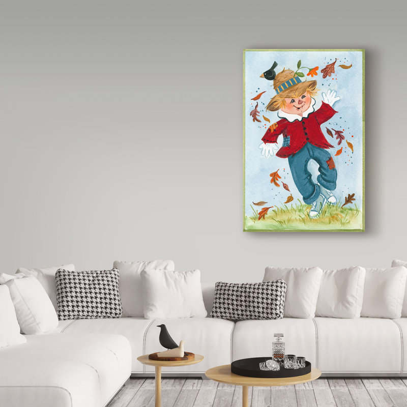 « épouvantail », art sur toile, H 19 po x l 12 po x P 2 po