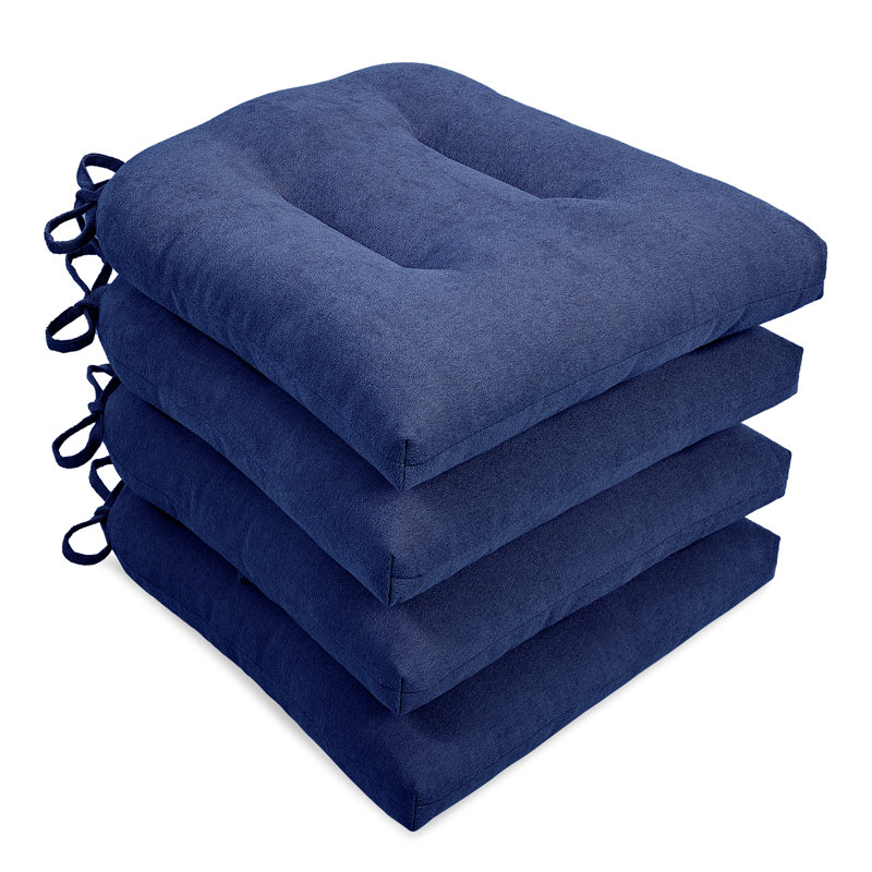 Ebern Designs 4 - Piece Seat Cushion, Navy Blue
