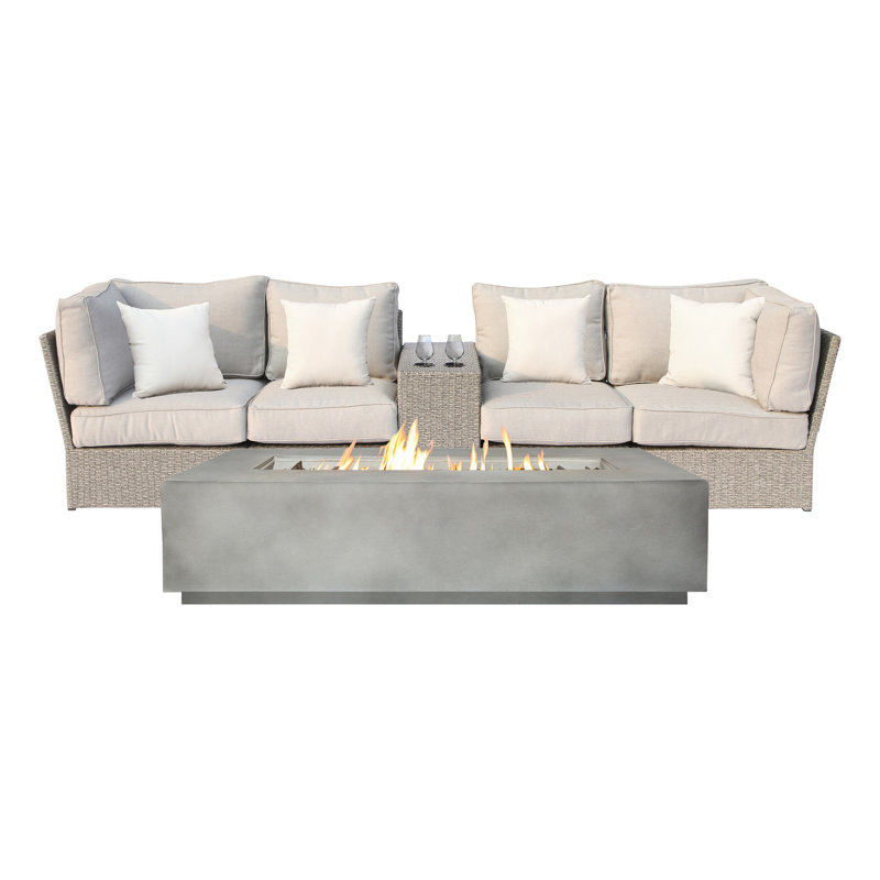 Winsford Fully Assembled 4 - Person Seating Group with Cushions |Ready-to-enjoy outdoor seating