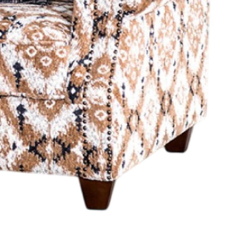 Fauteuil club Serra Accent, coussin décoratif, brun, polyester grège