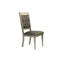 De 2 chaises de salle à manger, dossier luxueux avec accents argentés, coussin rembourré, gris et argent, bois d'hévéa, revêtement 2 pièces de style classique, siège, visibilité