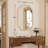 Bathroom Mirror, Modern Scalloped Corner Wall Mirror, 24 x 36 Anti-Rust Iron Frame & HD Glass Boho Rectangle Mirror for Vanity, Bedroom, Over Sink, Entryway-1861266596