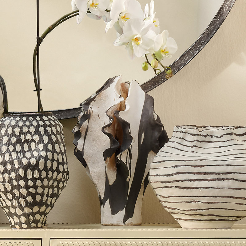 Agatha Ceramic Vase, Black and White