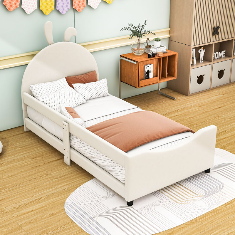 Allinah Upholstered Platform Bed, Beige