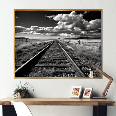 Photo de train noir et blanc - décoration murale train