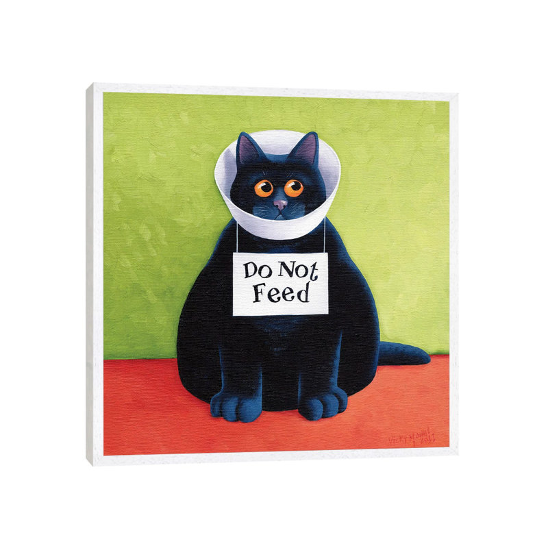 Do Not Feed by Vicky Mount - Painting on Canvas, 66.04cm H x 66.04cm W x 3.81cm D, White Framed