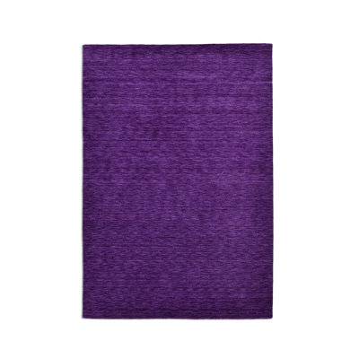 Rectangular Uniform Color Wool Hand Woven Area Rug