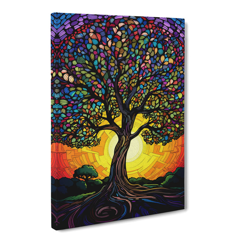Oak Tree Pop Art No.2 - Wrapped Canvas, 50cm H x 35cm W x 3cm D