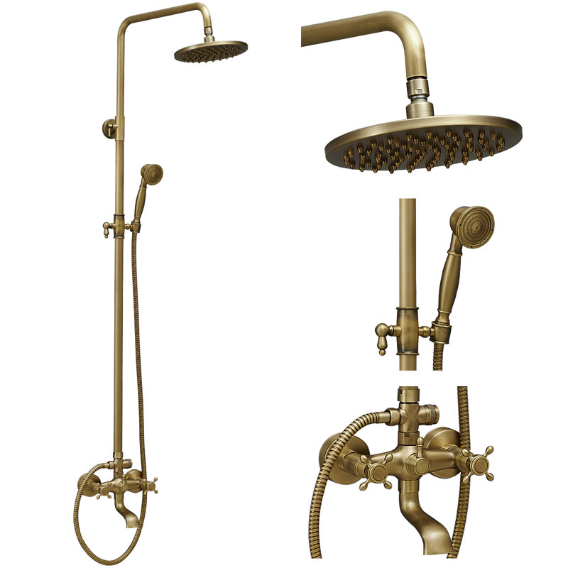 with Rough-in Valve, Antique Brass
