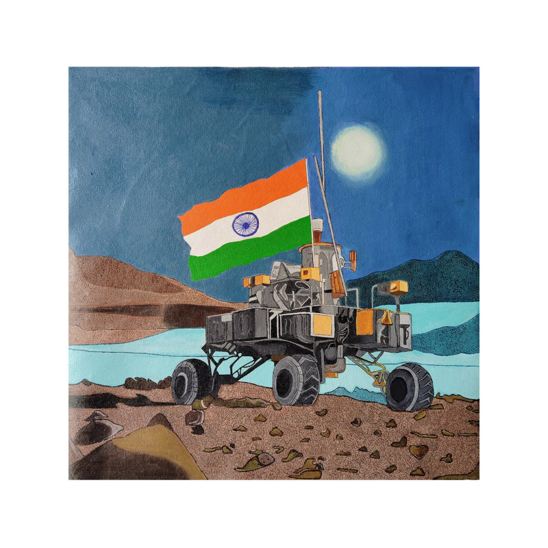 Chandrayaan-3 - La mission | Acrylique sur toile | Par Pravin Sharma