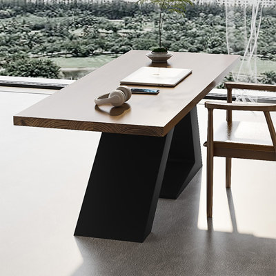 Bureaux rectangulaires en bois massif + fer