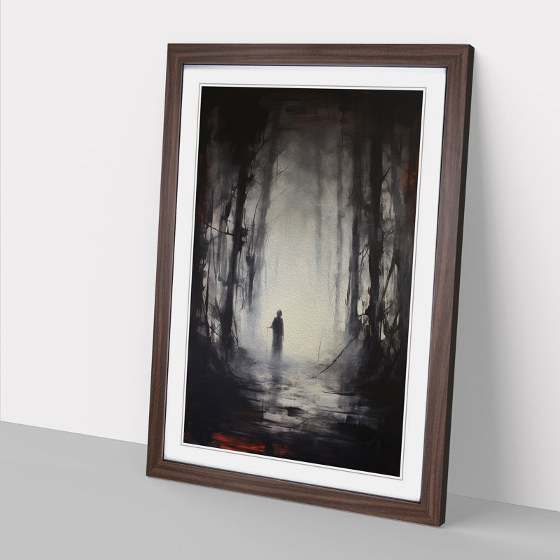 Single Picture Frame Print on Wood, Walnut Framed, 64cm H x 46cm W