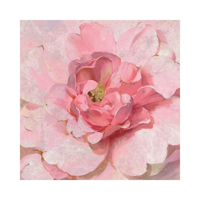 Blushing Metallic Peony by Danhui Nai - Wrapped Canvas Painting, 30.48 cm H x 30.48 cm W