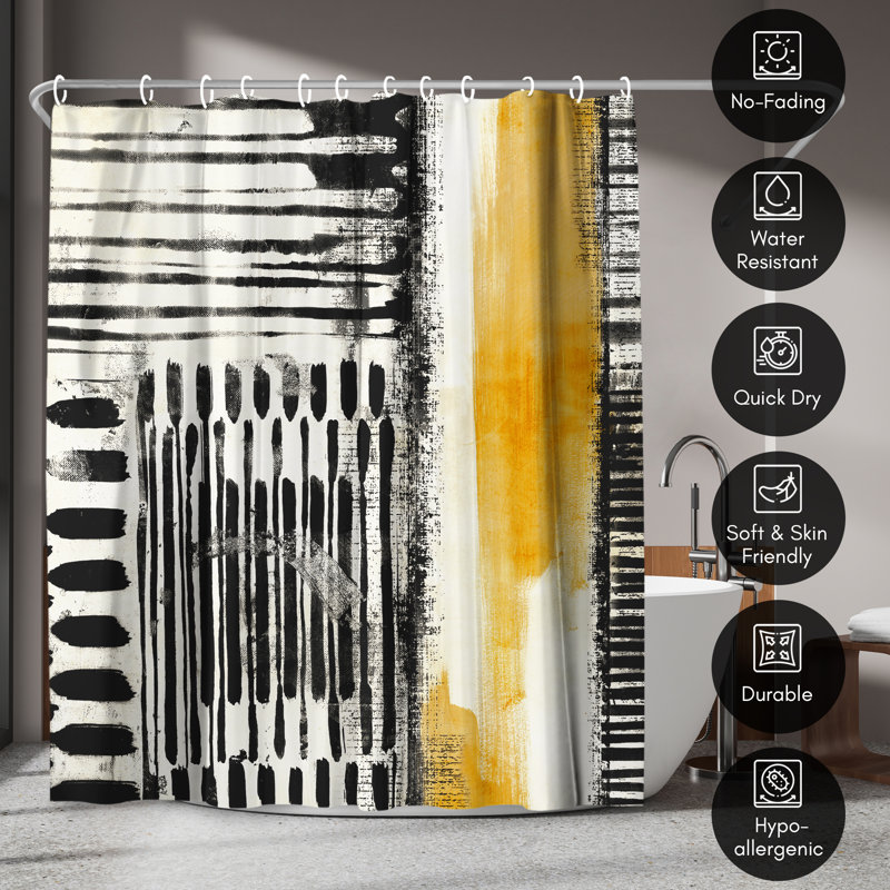 Abstract Shower Curtain No Borders by PI Creative Art, Orange
