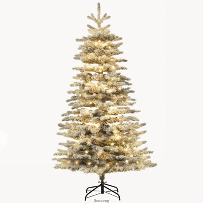 Arbre de Noël enneigé 6,5 pi avec 400 lumières DEL et 990 pointes