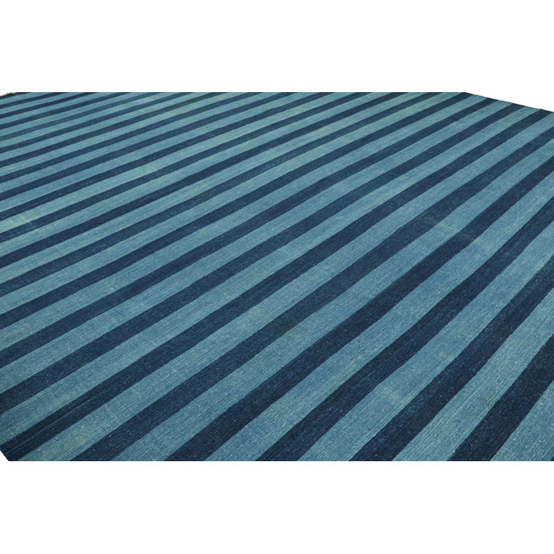 Dhuree Flatweave Cotton Striped Area Rug, Rectangle 12' x 18'