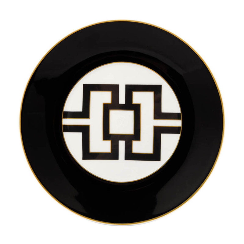 Royal Palace Cosmopolitan Porcelain Salad/Dessert Plate, Black