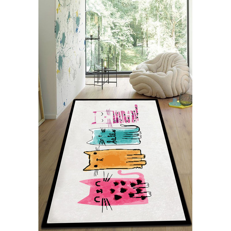 Soft Polyester Area Rug, 47.2 x 62.9 inches | 100% Polyester, 1000 g/m², 0.2 inch Pile Height | Non-Slip Underside, Machine Washable, Digital Print Design | Ideal for Living Room, Bedroom, and Home Décor