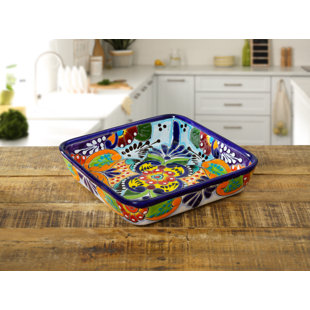 Enchanted Talavera Square Ceramic Casserole Bakeware