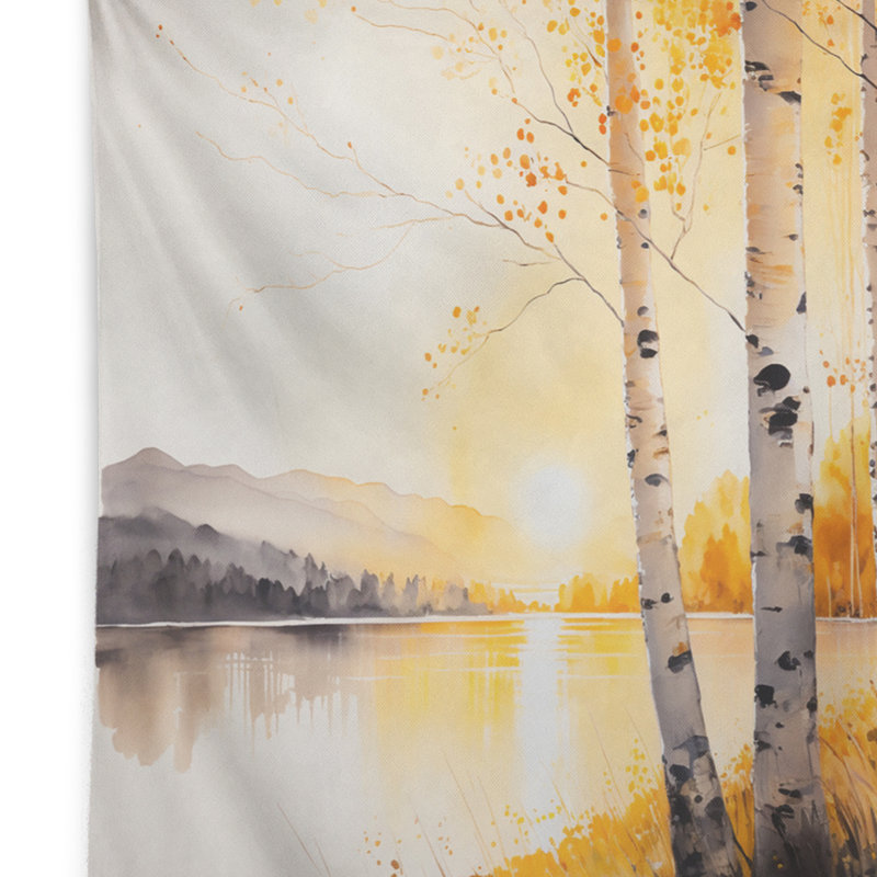 Tapisserie en polyester Golden Hour Birch Trees II, H 50 po x l 60 po