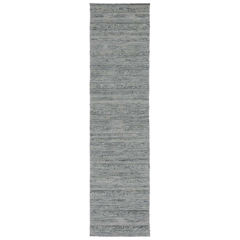 Hartzler Hand-Woven Flatweave Grey/Ivory Area Rug, Runner 2'3" x 9'