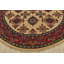 Tapis décoratif en laine ronde beige/rouge de conception unique 6 pi 8 po x 6 pi 6 po Kazak noué à la main