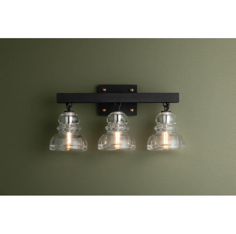 Menlo Park 3 Light Vanity Light, Textured Iron