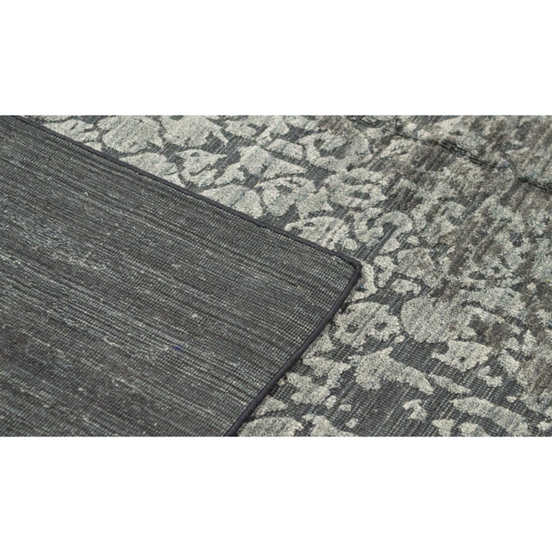 Abstract Area Rug in Dark Blue, Rectangle 7'11" x 9'10"