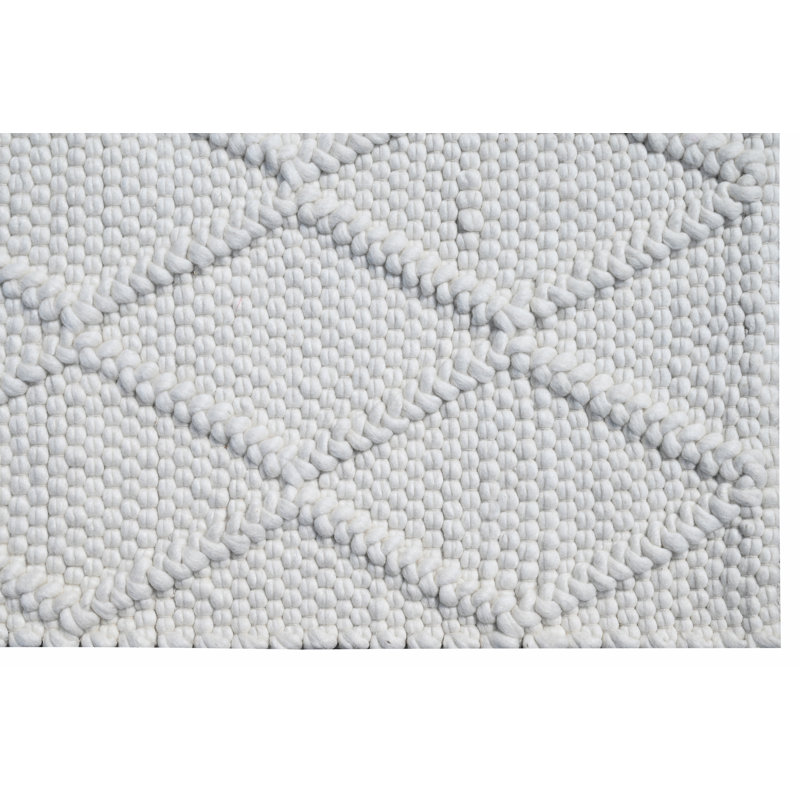Mott Street Geometric Handmade Tufted Area Rug, Rectangle 7'6" x 9'6", Ivory